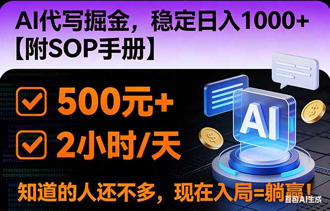 2026风口项目,AI代写掘金，稳定日入1000+，掌握核心技能【附SOP手册】-大表哥网创