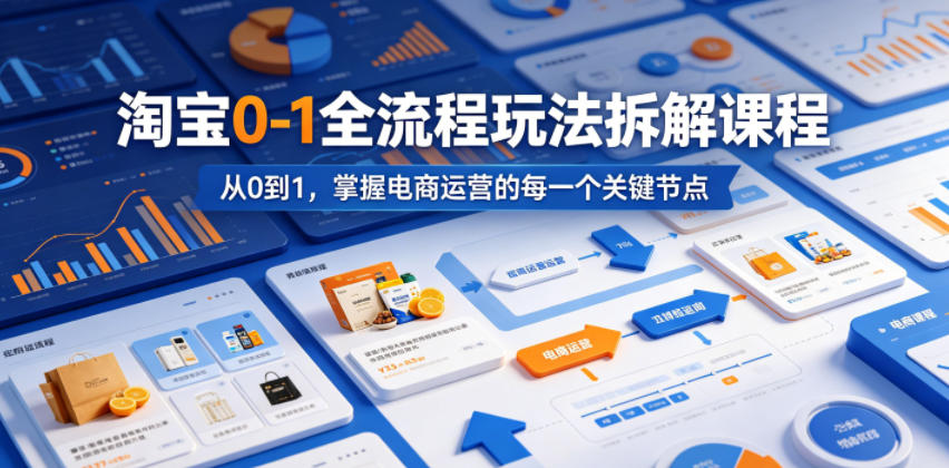 淘宝0-1全流程玩法拆解课程，从0到1，掌握电商运营的每一个关键节点-大表哥网创