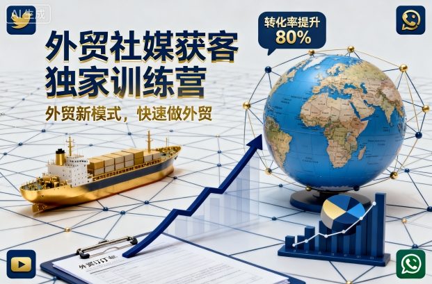 外贸社媒获客独家训练营，外贸新模式，快速做外贸(更新26年6月)-大表哥网创