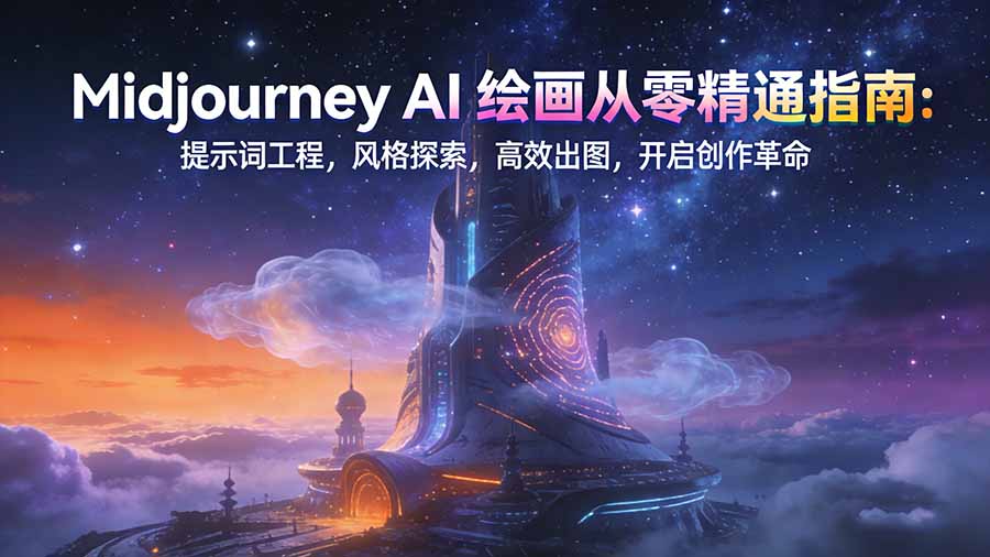 Midjourney AI绘画从零精通指南：提示词工程，风格探索，高效出图，开启创作革命-大表哥网创