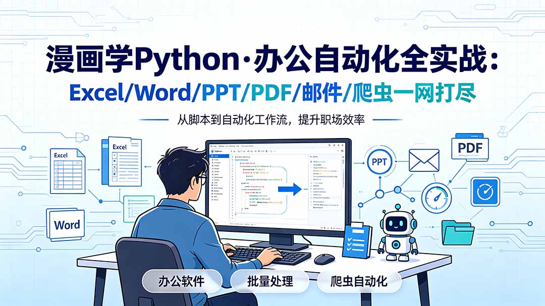 漫画学Python·办公自动化全实战：Excel/Word/PPT/PDF/邮件/爬虫一网打尽-大表哥网创