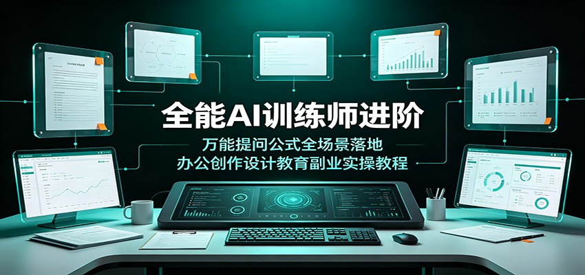 全能AI训练师进阶：万能提问公式全场景落地，办公创作设计教育副业实操教程-大表哥网创