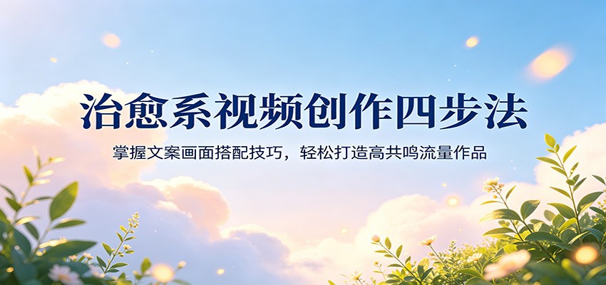 治愈系视频创作四步法：掌握文案画面搭配技巧，轻松打造高共鸣流量作品-大表哥网创