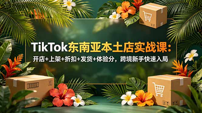 TikTok东南亚本土店实战课:开店+上架+折扣+发货+体验分,跨境新手快速入局-大表哥网创