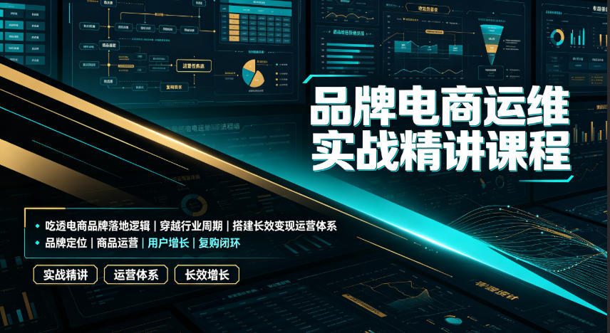 品牌电商运维实战精讲课程｜吃透电商品牌落地逻辑、穿越行业周期、搭建长效变现运营体系-大表哥网创
