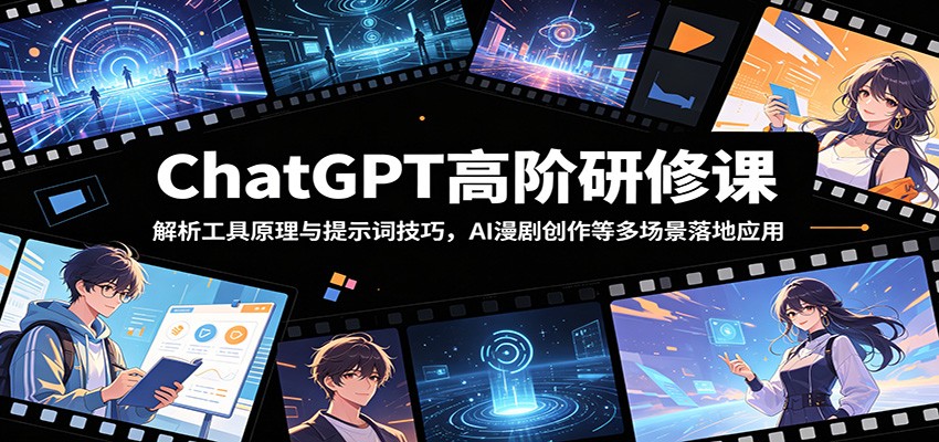 ChatGPT高阶研修课：解析工具原理与提示词技巧，AI漫剧创作等多场景落地应用-大表哥网创
