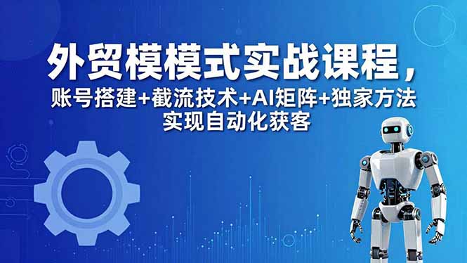 外贸新模式实战课程-更新5月，账号搭建+截流技术+AI矩阵+独家方法实现自动化获客-大表哥网创