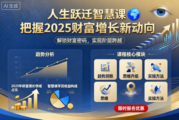 人生跃迁智慧课，把据2025财富增长新动向-大表哥网创