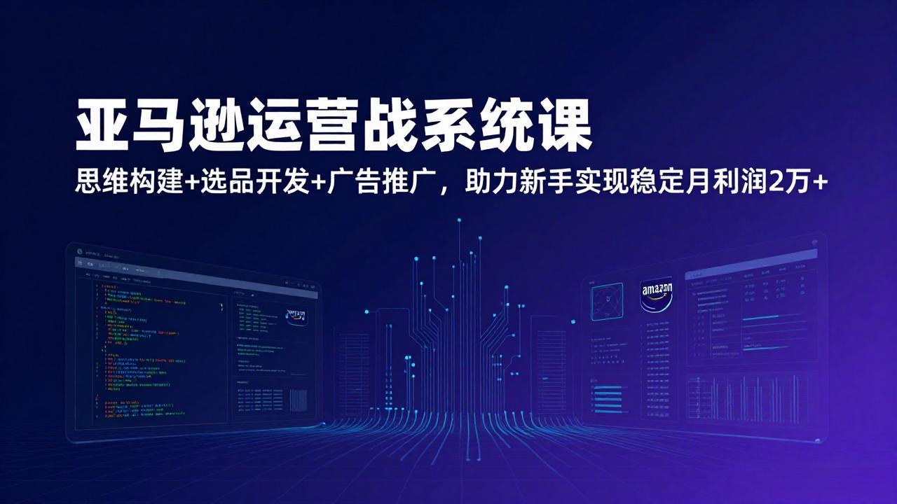 亚马逊运营实战系统课，思维构建+选品开发+广告推广，助力新手实现稳定月利润2万+(更新-大表哥网创