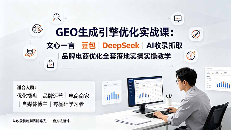 GEO生成引擎优化实战课：文心一言｜豆包｜DeepSeek｜AI收录抓取｜品牌电商优化全套落地实操教学-大表哥网创