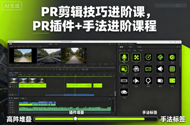 PR剪辑技巧进阶课，PR插件+手法进阶课程-大表哥网创