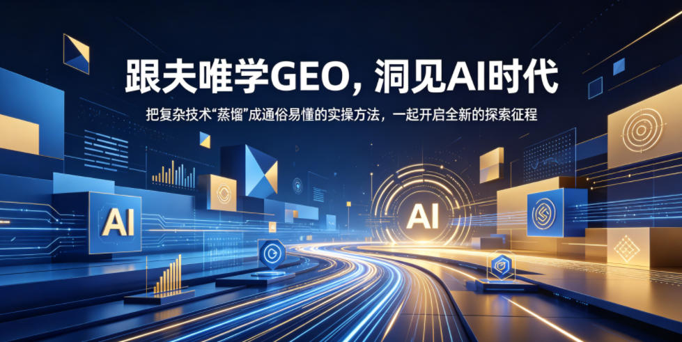 跟夫唯学GEO,洞见AI时代,把复杂技术“蒸馏”成通俗易懂的实操方法,一起开启全新的探索征程-大表哥网创