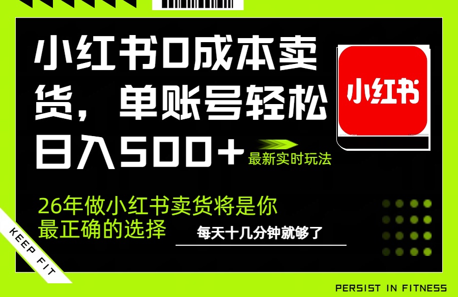 小红书0成本AI卖货，单账号轻松日入500+，完全托管AI，可矩阵放大-大表哥网创