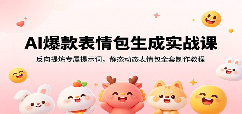 AI爆款表情包生成实战课：反向提炼专属提示词，静态动态表情包全套制作教程-大表哥网创