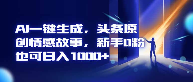 AI一键生成，头条原创情感故事，新手0粉也可日入1000+-大表哥网创