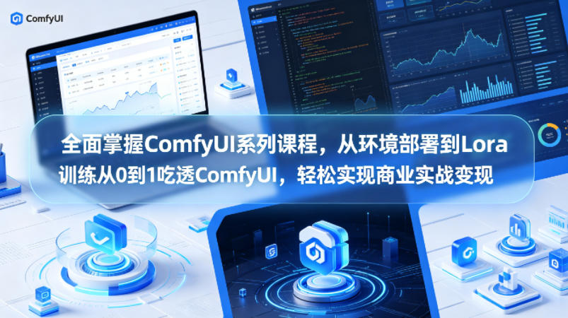 全面掌握ComfyUI系列课程，从环境部署到Lora训练从0到1吃透ComfyUI，轻松实现商业实战变现-大表哥网创