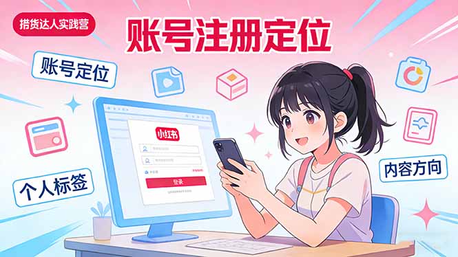 小红书带货达人实战营：账号注册定位、内容创作、选品策略、带货技巧、流量运营等-大表哥网创