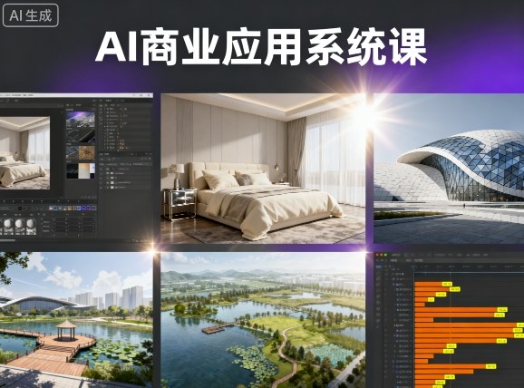 AI商业应用系统课，室内-软装-建筑-景观，智能设计+效果图+动画画实战-大表哥网创