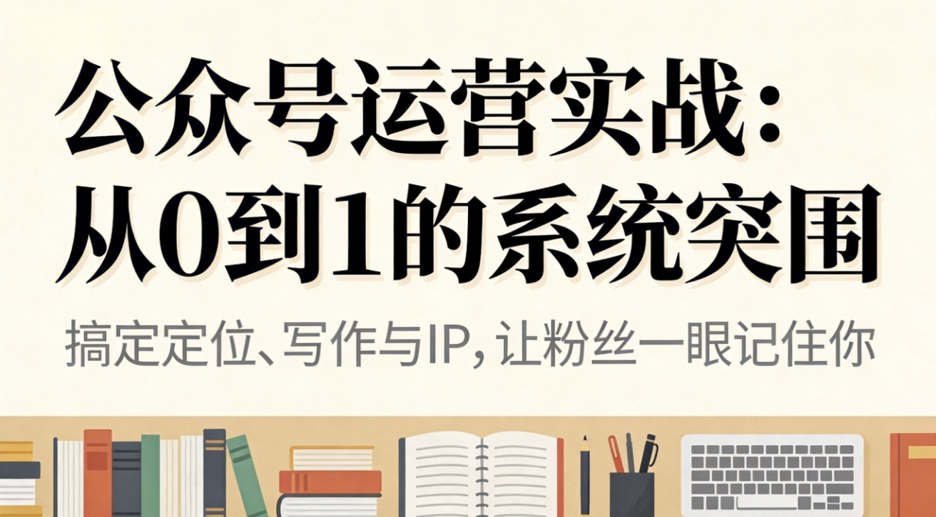 公众号运营实战：从0到1的系统突围-大表哥网创