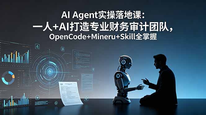 AI Agent实操落地课：一人+AI打造专业财务审计团队，OpenCode+Mineru+Skill全掌握-大表哥网创