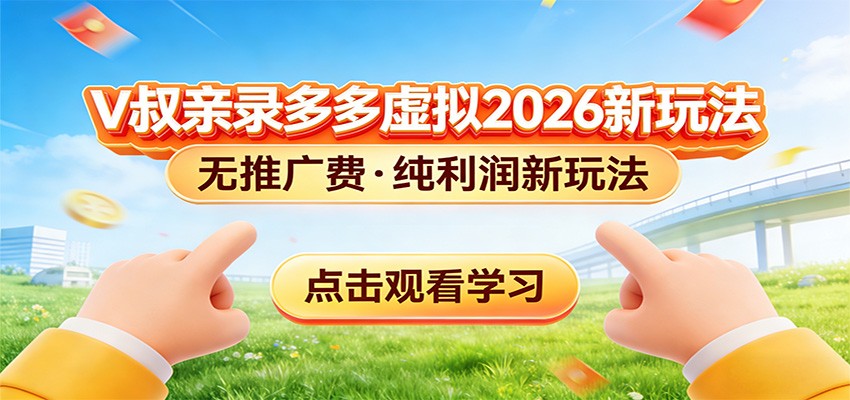 拼多多虚拟电商新玩法，0推广费0成本启动，专为新手打造-大表哥网创
