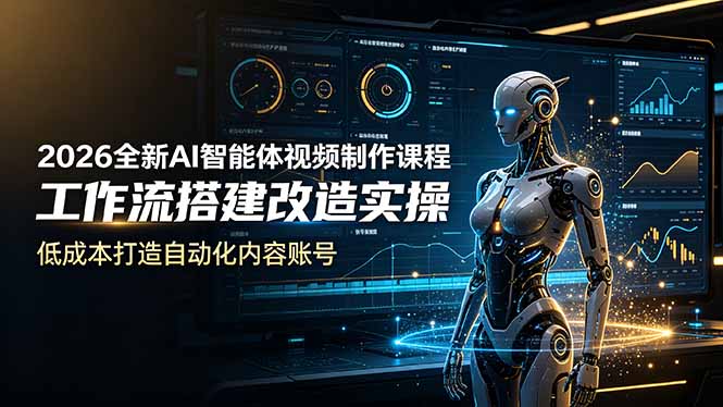 2026全新AI Codex智能体视频制作课程，工作流搭建改造实操，低成本打造自动化内容账号-大表哥网创