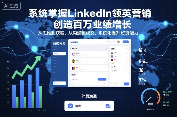 系统掌握LinkedIn领英营销，创造百万业绩增长，从思维到获客，从沟通到成交，系统化提升外贸能力-大表哥网创