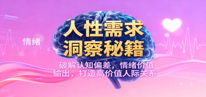 人性需求洞察秘籍，破解认知偏差，情绪价值输出，打造高价值人际关系-大表哥网创
