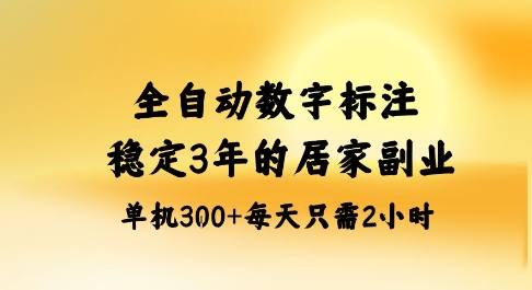 全自动数字标注，稳定3年的蓝海项目，居家也能矩阵开干的副业，单机日入3张+【揭秘】-大表哥网创