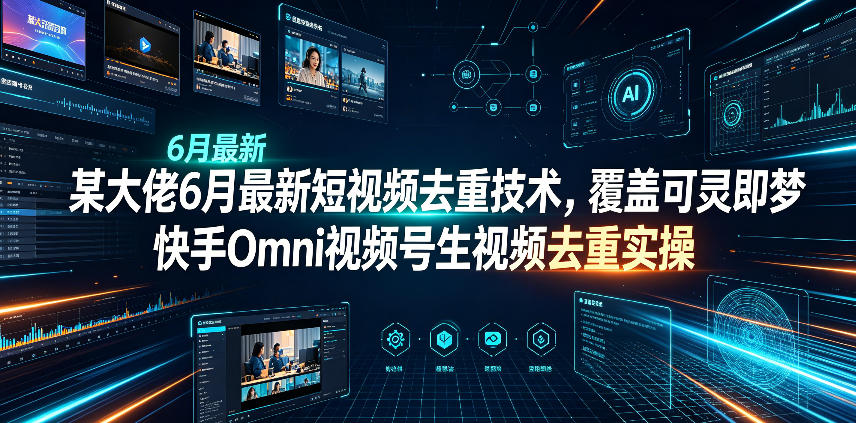 某大佬6月最新短视频去重技术，覆盖可灵即梦快手Omni视频号生视频去重实操-大表哥网创