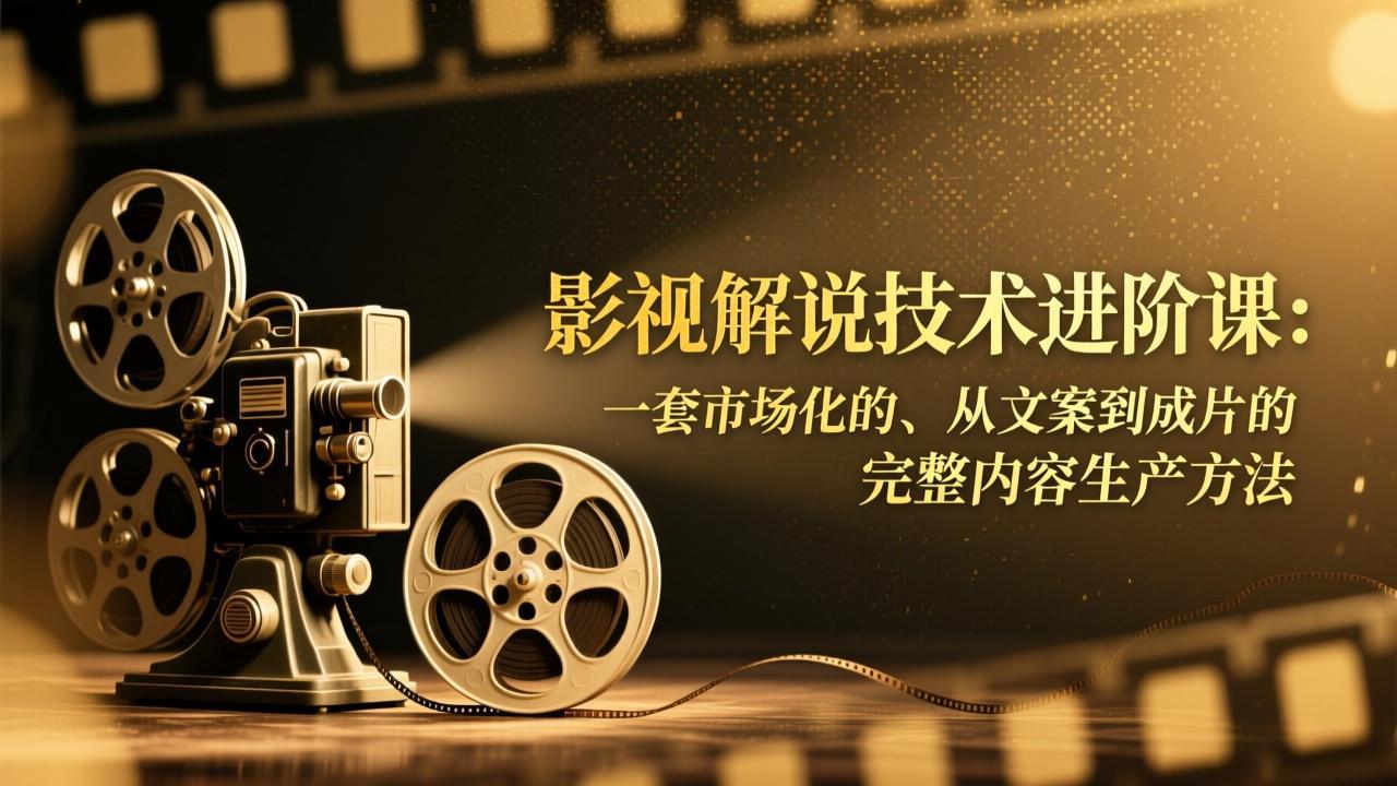 影视解说技术进阶课：一套市场化的、从文案到成片的完整内容生产方法-大表哥网创