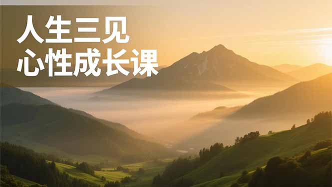 人生三见心性成长课，见天地众生自己，搞透人性安顿身心，活出清晰自我，内在富足无价-大表哥网创