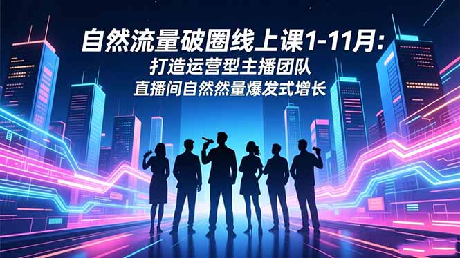 自然流量破圈线上课1-11月：打造运营型主播团队 直播间自然流量爆发式增长-大表哥网创