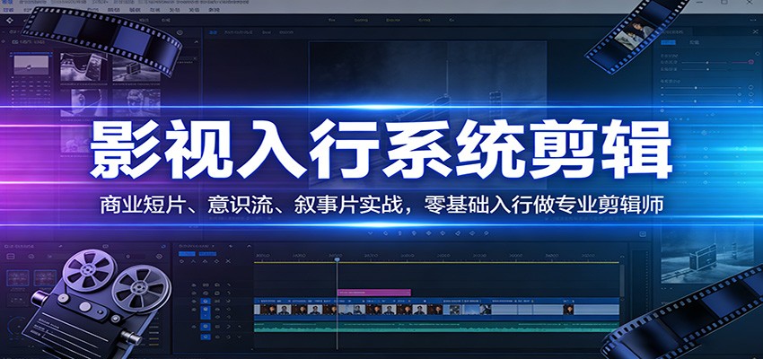 影视系统剪辑，商业短片、意识流、叙事片实战，零基础入行做专业剪辑师-大表哥网创
