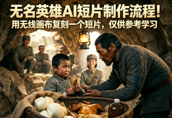 无名英雄AI短片制作流程！用无线画布复刻一个短片，仅供参考学习-大表哥网创