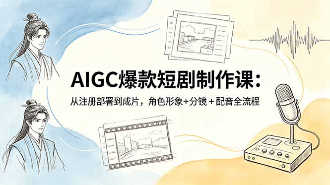 AIGC爆款短剧制作课：从注册部署到成片，角色形象+分镜+配音全流程-大表哥网创
