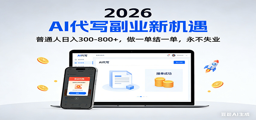 2026 副业首选！AI 代写日入 300-800，普通人0门槛，做一单结一单！-大表哥网创