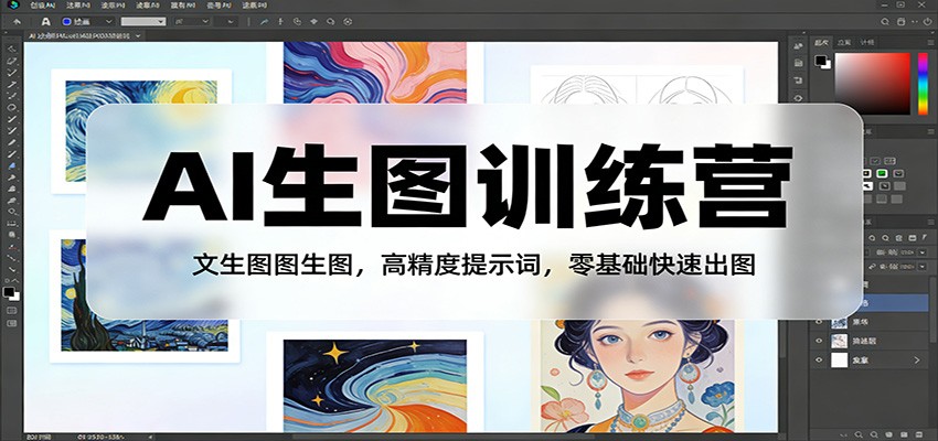 AI生图训练营：文生图图生图，高精度提示词，零基础快速出图-大表哥网创