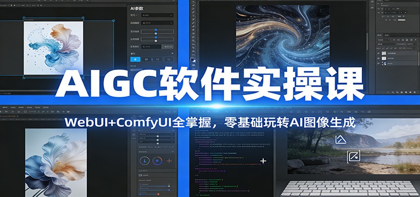 AIGC软件实操课：WebUI+ComfyUI全掌握，零基础玩转AI图像生成-大表哥网创