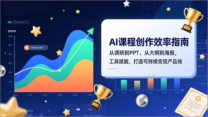 AI课程创作效率指南，从调研到PPT、从大纲到海报，工具赋能，打造可持续变现产品线-大表哥网创