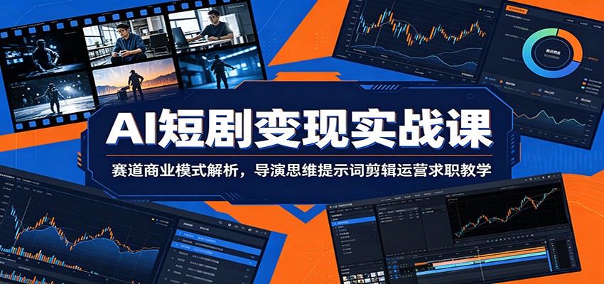AI短剧变现实战课：赛道商业模式解析，导演思维提示词剪辑运营求职教学-大表哥网创