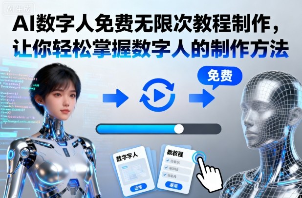 AI数字人免费无限次教程制作，让你轻松掌握数字人的制作方法-大表哥网创