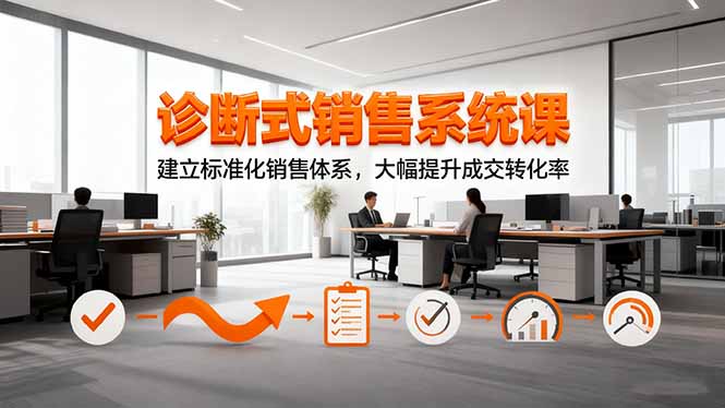 诊断式销售系统课，建立标准化销售体系，大幅提升成交转化率-大表哥网创