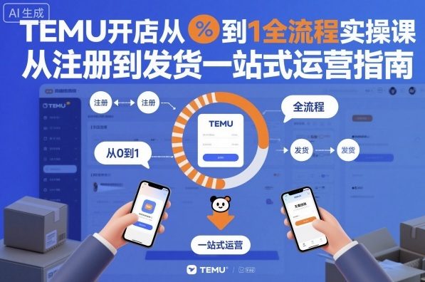 TEMU开店从0到1全流程实操课，从注册到发货一站式运营指南-大表哥网创