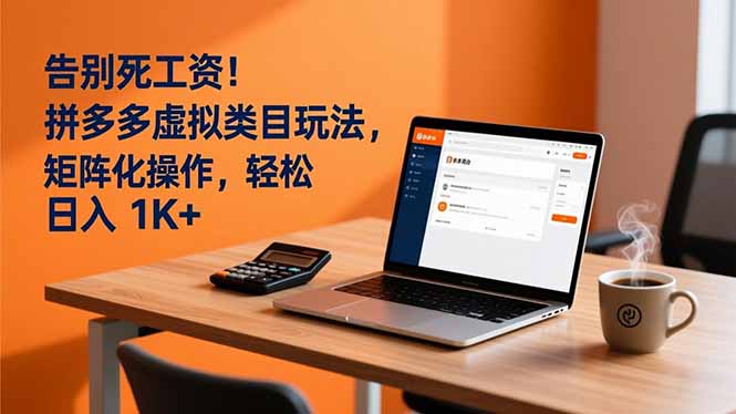 告别死工资！拼多多虚拟类目玩法，矩阵化操作，轻松日入 1K+-大表哥网创
