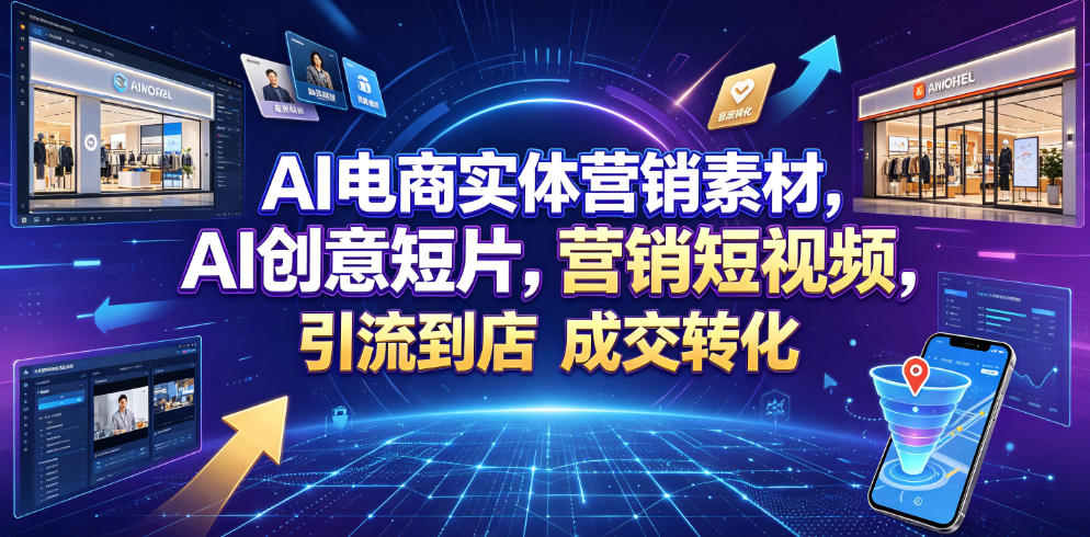 AI电商实体营销素材，AI创意短片，高效打造营销短视频，轻松引流到店，稳定提升门店客流与成交转化-大表哥网创