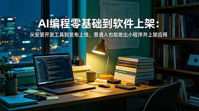 AI编程零基础到软件上架：从安装开发工具到发布上线，普通人也能做出小程序并上架应用商店-大表哥网创