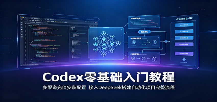 Codex零基础入门教程：多渠道充值安装配置，接入DeepSeek搭建自动化项目完整流程-大表哥网创
