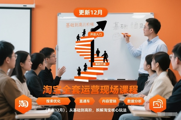 淘宝全套运营现场课程(更新26年1月)，从基础到高阶，拆解淘宝核心玩法-大表哥网创