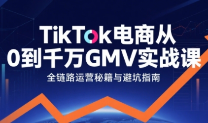 TikTok电商从0到千万GMV实战课，从0到1拆解实战秘籍(更新)-大表哥网创